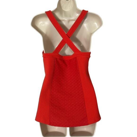 Anthropologie Deletta Gavi Textured Cross Back Sleeveless Top in Red Size L - Picture 5 of 10
